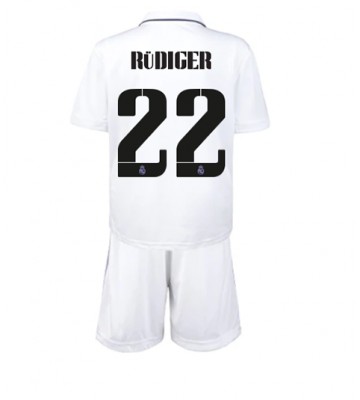Real Madrid Antonio Rudiger #22 Hjemmedraktsett Barn 2022-23 Kortermet (+ Korte bukser)